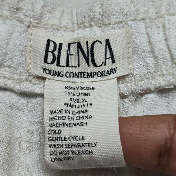 Blenca Linen Pants Women Size XL Cream Elastic Waist Relaxed Bohemian Casual - Picture 6 of 7